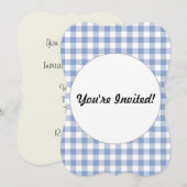 Lichtblauw Gingham Patroon Klassieke Geruite Print Kaart (Voorkant / Achterkant)