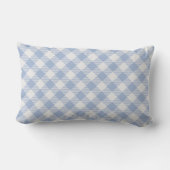 Lichtblauw Gingham Patroon Klassieke Geruite Print Kussen (Achterkant)