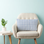 Lichtblauw Gingham Patroon Klassieke Geruite Print Kussen (Stoel)