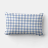 Lichtblauw Gingham Patroon Klassieke Geruite Print Kussen (Achterkant)