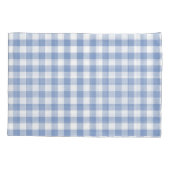 Lichtblauw Gingham Patroon Klassieke Geruite Print Kussensloop (Achterkant-Links)
