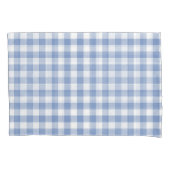 Lichtblauw Gingham Patroon Klassieke Geruite Print Kussensloop (Voorkant-Links)