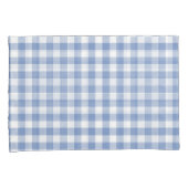Lichtblauw Gingham Patroon Klassieke Geruite Print Kussensloop (Voorkant-Rechts)