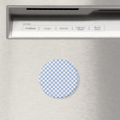 Lichtblauw Gingham Patroon Klassieke Geruite Print Magneet (Insitu (Vaatwasser))