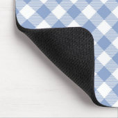 Lichtblauw Gingham Patroon Klassieke Geruite Print Muismat (Hoek)