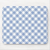 Lichtblauw Gingham Patroon Klassieke Geruite Print Muismat (Voorkant)