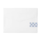 Lichtblauw Gingham Patroon Klassieke Geruite Print Omwikkelbaar Adreslabel (Achterkant)