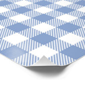 Lichtblauw Gingham Patroon Klassieke Geruite Print Perfect Poster (Hoek)
