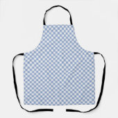 Lichtblauw Gingham Patroon Klassieke Geruite Print Schort (Voorkant)