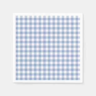 Lichtblauw Gingham Patroon Klassieke Geruite Print Servetten