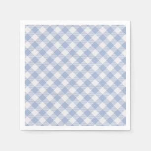 Lichtblauw Gingham Patroon Klassieke Geruite Print Servetten