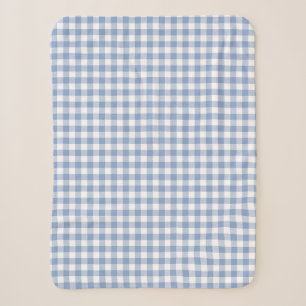 Lichtblauw Gingham Patroon Klassieke Geruite Print Sherpa Deken