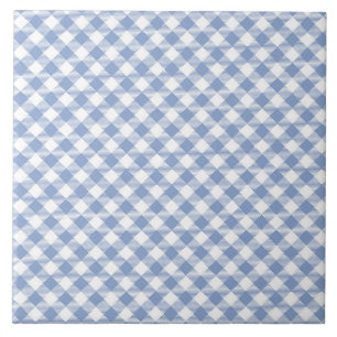 Lichtblauw Gingham Patroon Klassieke Geruite Print Tegeltje