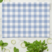 Lichtblauw Gingham Patroon Klassieke Geruite Print Theedoek (Gevouwen)