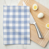 Lichtblauw Gingham Patroon Klassieke Geruite Print Theedoek (Quarter Fold)
