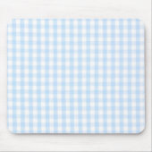 Lichtblauw gingham-patroon muismat (Voorkant)