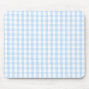 Lichtblauw gingham-patroon muismat