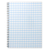 Lichtblauw gingham-patroon notitieboek (Voorkant)