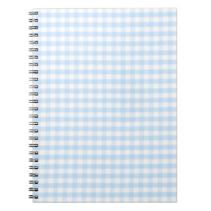 Lichtblauw gingham-patroon notitieboek