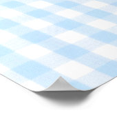 Lichtblauw gingham-patroon poster (Hoek)