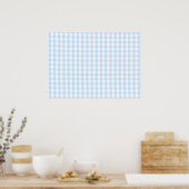 Lichtblauw gingham-patroon poster (Keuken)