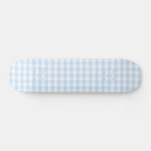Lichtblauw gingham-patroon skateboard (Horizontaal)