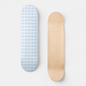 Lichtblauw gingham-patroon skateboard (Voorkant)