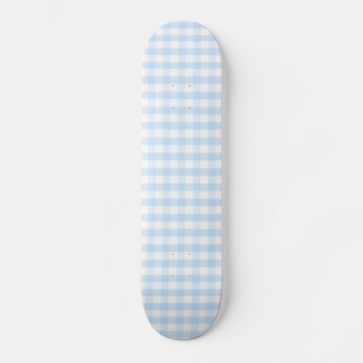 Lichtblauw gingham-patroon skateboard (Voorkant)