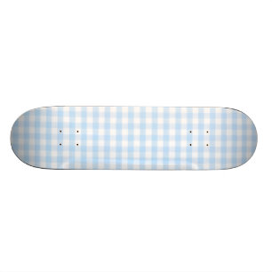 Lichtblauw gingham-patroon skateboard