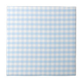 Lichtblauw gingham-patroon tegeltje (Voorkant)