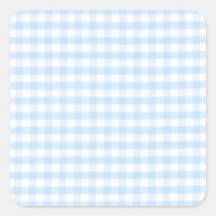 Lichtblauw gingham-patroon vierkante sticker