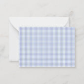 Lichtblauw Gingham Plaid Notitiekaartje (Achterkant)