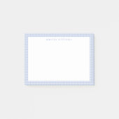 Lichtblauw Gingham Plaid Post-it® Notes (Voorkant)