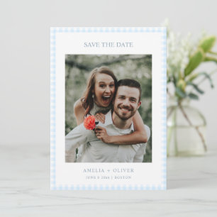Lichtblauw Gingham Schotse Ruit Lieve Zomer Bruilo Save The Date