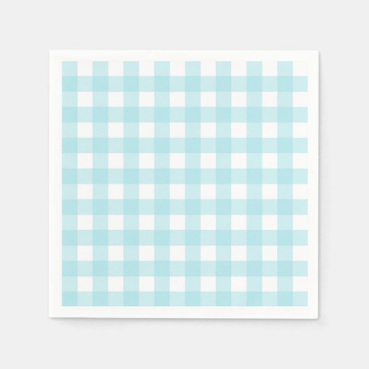 Lichtblauw Gingham Servet (Voorkant)