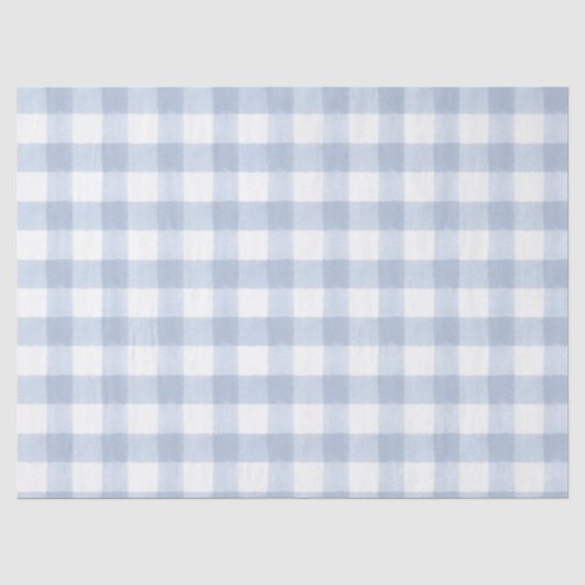 Lichtblauw Gingham Tissuepapier (Voorkant)
