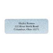 Lichtblauw Glam Glitter Custom Return Adres Etiket (Voorkant)