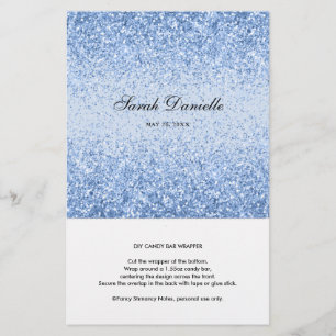 Lichtblauw glitter Confetti Snoep balk