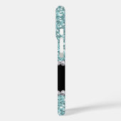 Lichtblauw glitter en Pareltjes met naam en monogr Case-Mate iPhone Case (Achterkant / Links)