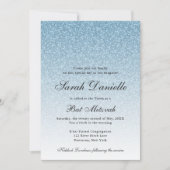 Lichtblauw Glitter Glam Bat Mitzvah Kaart (Voorkant)