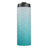 Lichtblauw Glitter Ombre Thermal Tumbler Thermosbeker (Voorkant)