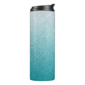 Lichtblauw Glitter Ombre Thermal Tumbler Thermosbeker (Gedraaid links)