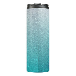 Lichtblauw Glitter Ombre Thermal Tumbler Thermosbeker
