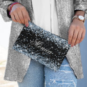 Lichtblauw Glitter Zwart Etui