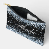 Lichtblauw Glitter Zwart Etui (Open)