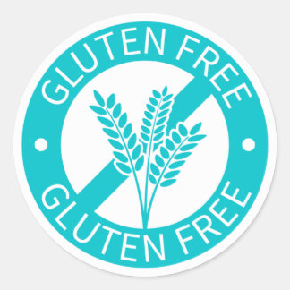 Lichtblauw glutenvrij T-shirt Ronde Sticker