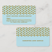 Lichtblauw & Goud Gepolkte Stippen , Luiers Lotter Informatiekaartje (Voorkant / Achterkant)