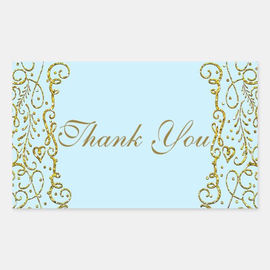 Lichtblauw Goud Kasteel PRINSES FEEST Verjaardag Rechthoekige Sticker (Voorkant)