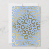 Lichtblauw & goudkleurig Luipaard Print Baby showe Kaart (Achterkant)