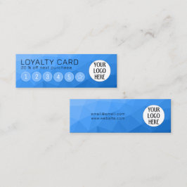 Lichtblauw Gradiënt Geometrische Mesh Custom Logo Klantenkaartje
